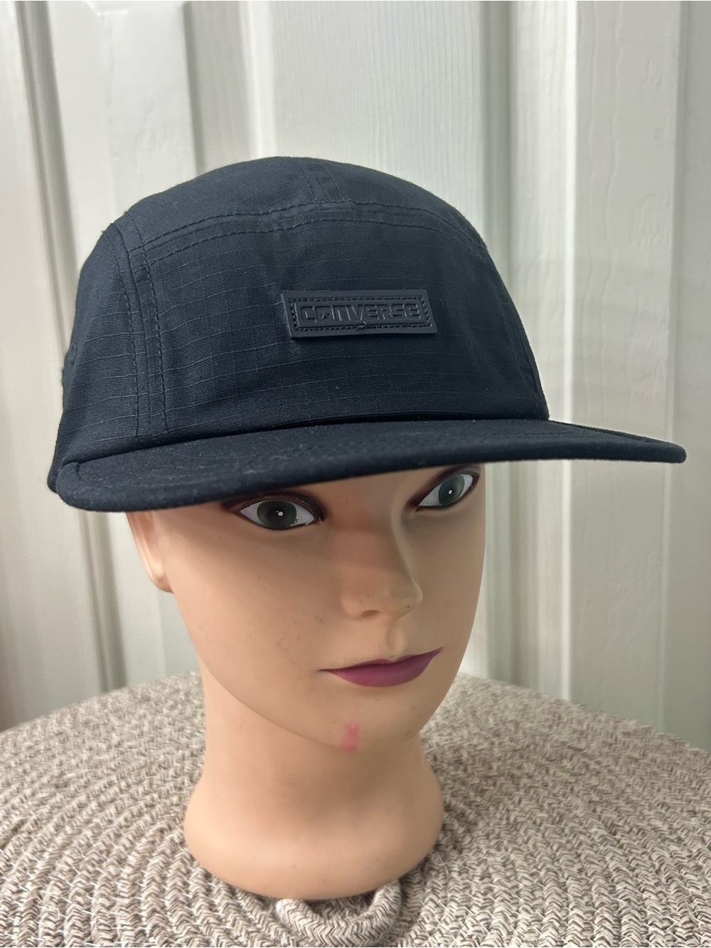Converse 5 Panel Hat Black Ripstop Camper Cap Streetwear Tactical Minimal